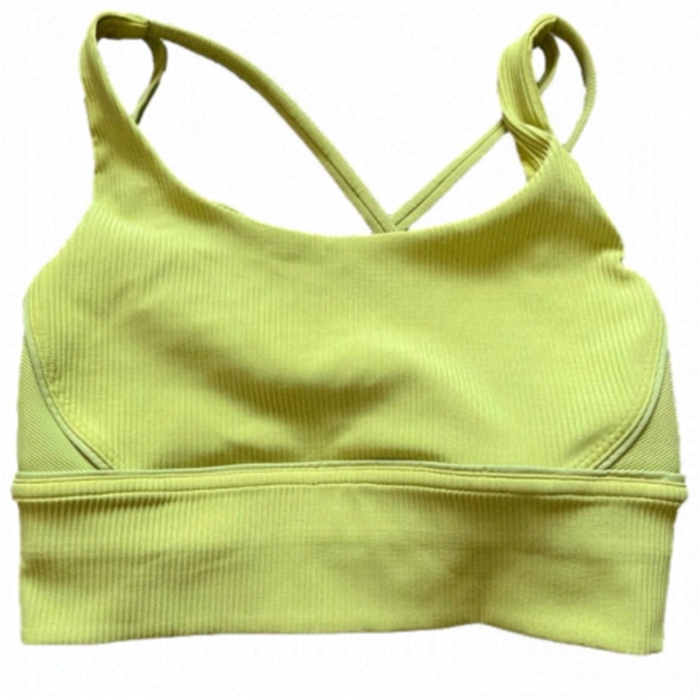 [lululemon]  Energy Bra - Energy Longline Bra Ribbed Luxtreme -Electric Lemon